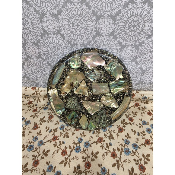 Abalone Shell Trivet Hot Plate Handmade Betty's Shells Home Decor Display - Picture 1 of 4